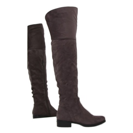 Dámské kozačky Bh62-Hb Šedá Mokka vícebarevný hnědý