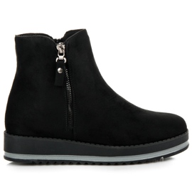 Semišové boty na platformě černý