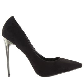 Lodičky na semišové černé 66-29 černý