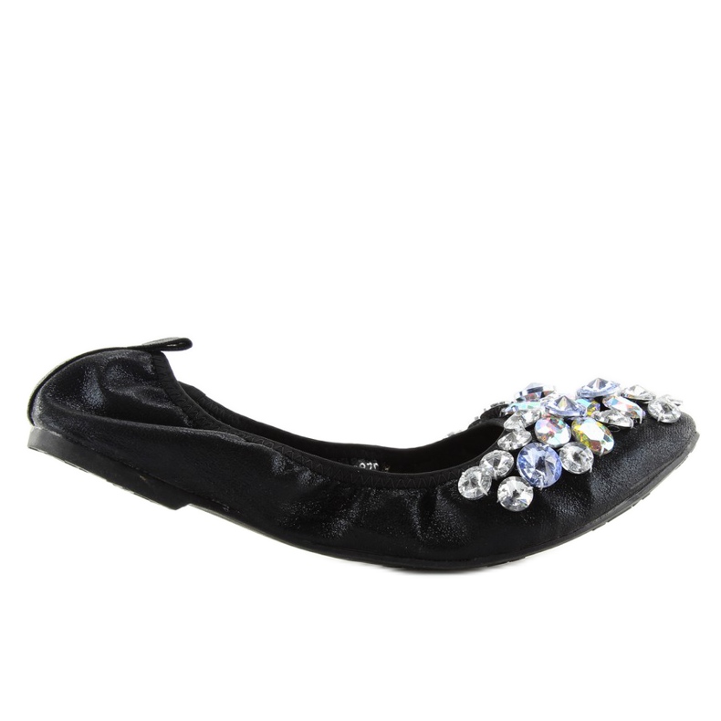 Baleríny s černými kamínky C87 black černá