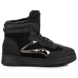 Sportovní boty s kožešinou černý