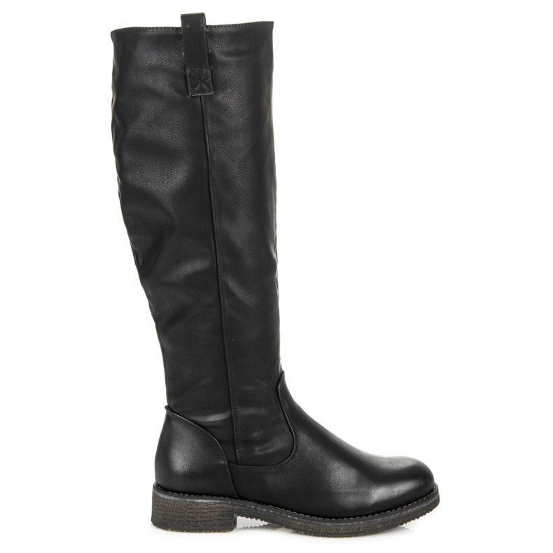 Juliet Klasické černé kozačky se zipem černá Juliet Klasické černé kozačky se zipem černá