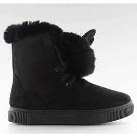 Sněhová obuv s ušima černá DD38 černá černý