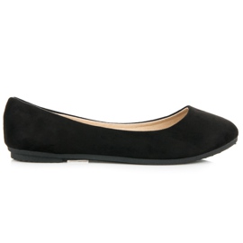Abloom Černé semišové baleríny černý