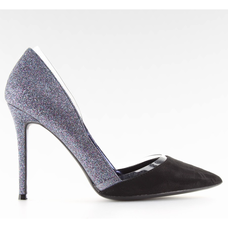 Stříbrné třpytivé odznaky 5127 modré černá šedá