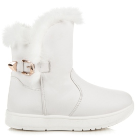 Semišové sněhové boty bílý Semišové sněhové boty bílý
