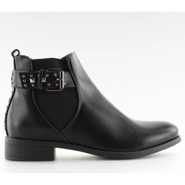 Černé Chelsea boty s černými cvočky C532 black