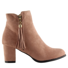 Růžové kozačky na vysokém podpatku SO-20 růžové růžový