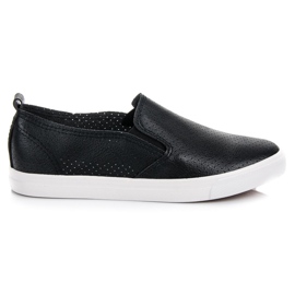 Sport Prolamované slip on tenisky černý