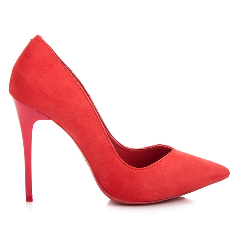 Vinceza Korálové semišové podpatky červené