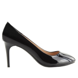 Dámské lodičky černé lakované L7073 Black černý