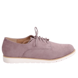 Fialové šněrované dámské mokasíny T297 Purple fialová