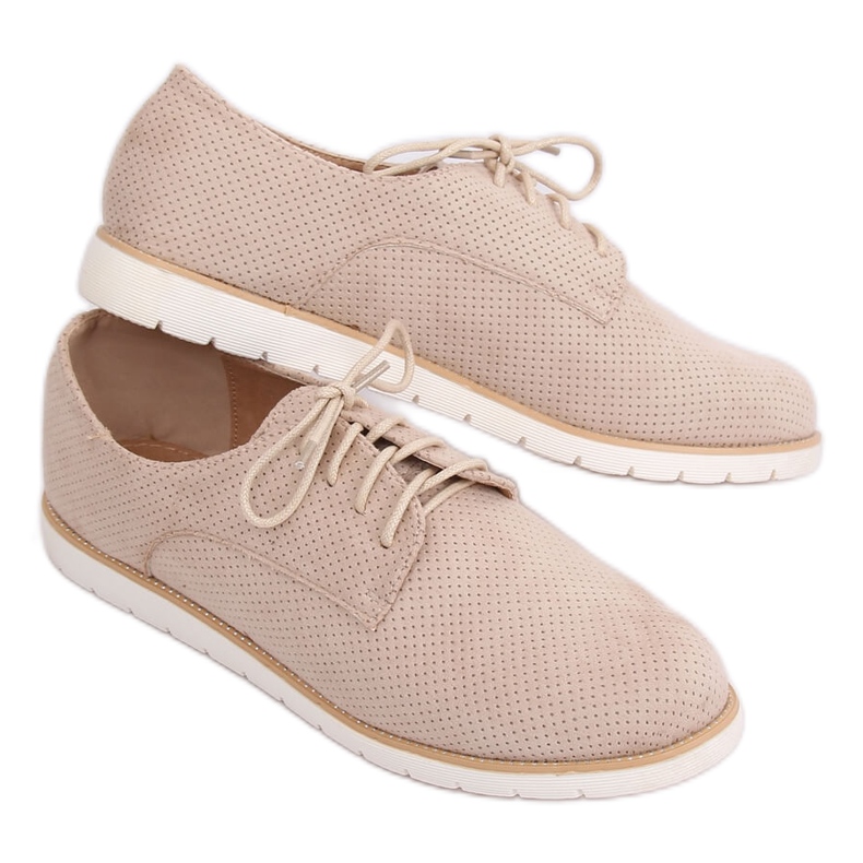 Dámské béžové šněrovací mokasíny T297 Beige béžový
