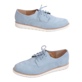 Dámské modře šněrované mokasíny T297 Blue modrý Dámské modře šněrované mokasíny T297 Blue modrý