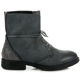 Queentina Pracovní boty s krystaly šedá Queentina Pracovní boty s krystaly šedá