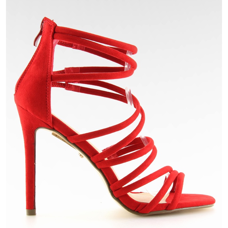 Červené sandály na vysokém podpatku LE039 červené