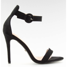 Černé NF-17 Černé sandály na vysokém podpatku černá