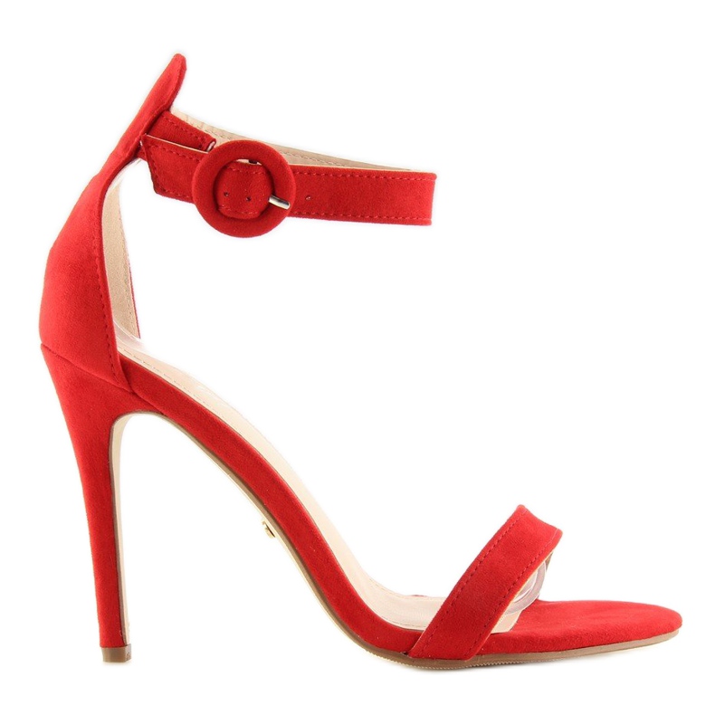 Červené NF-17 Červené sandály na vysokém podpatku