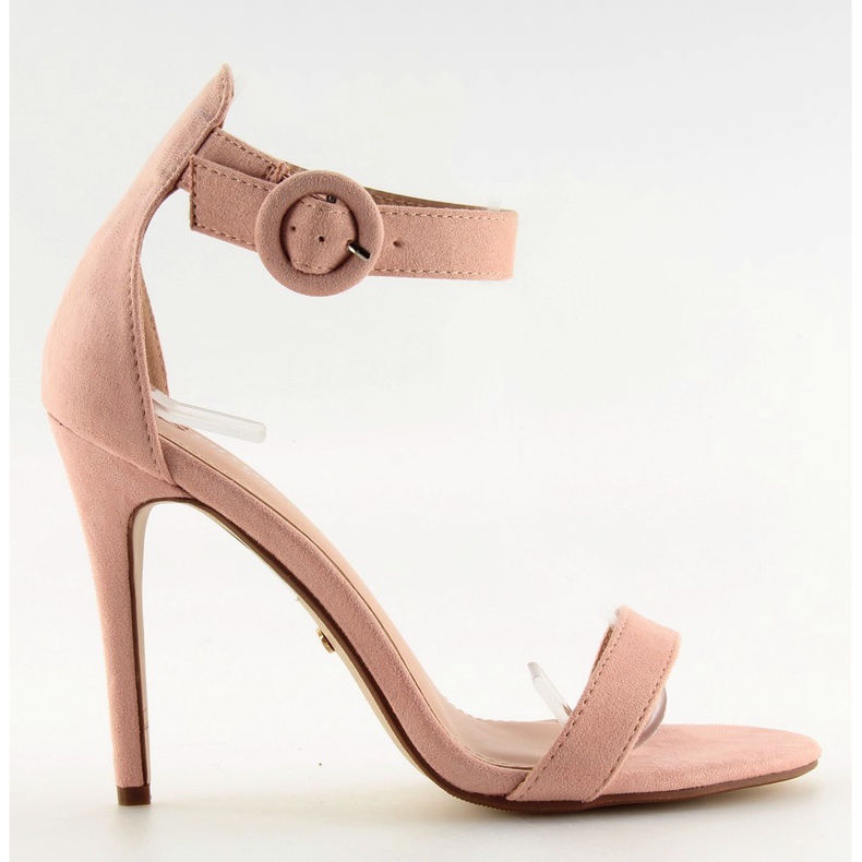 Růžové růžové sandály NF-17 na vysokém podpatku růžový
