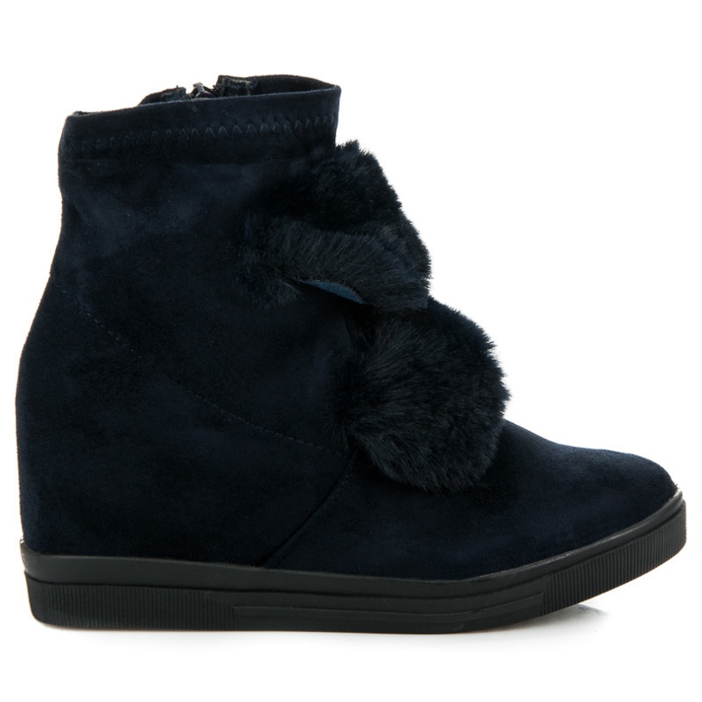 Tenisky na klínku s kožíškem námořnická modrá Tenisky na klínku s kožíškem námořnická modrá