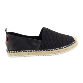 Big Star Baleríny espadrilky Velká hvězda 274196 černý hnědý