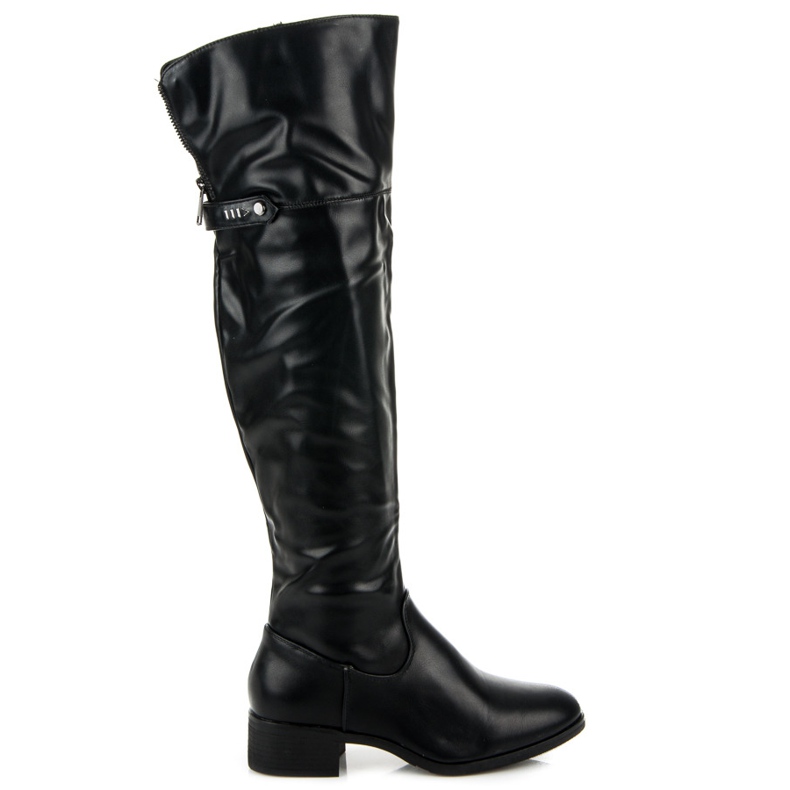 Černé kozačky nad kolena černá