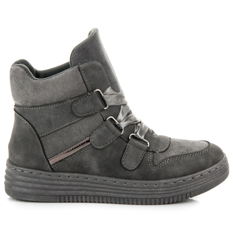 Sport Vysoké tenisky se stuhou šedá