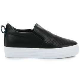 Slipony na platformě černý