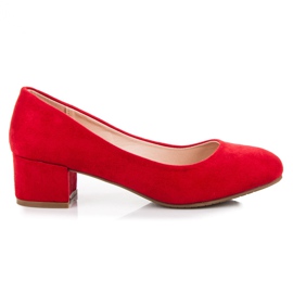 Best Shoes Nízké semišové lodičky červený