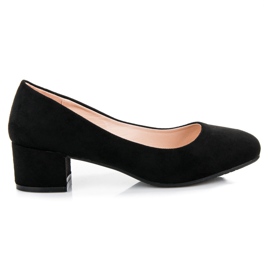 Best Shoes Nízké semišové lodičky černý