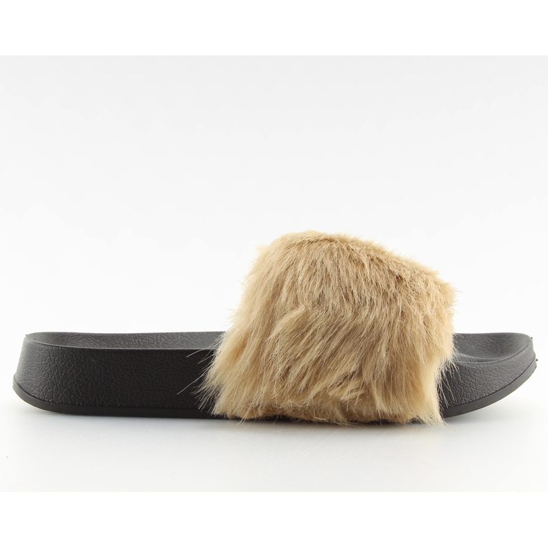 Béžové kožešinové pantofle S36 béžové béžový Béžové kožešinové pantofle S36 béžové béžový