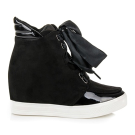 Forever Folie Tenisky se stuhou černý