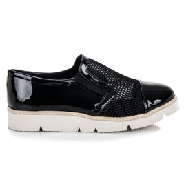 Vinceza Lakované boty se síťovinou černý