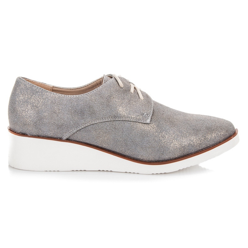 Vinceza Vázané klínové podpatky šedá