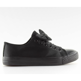 Dámské saténové černé tenisky 16-509 Allblack černý