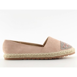 Růžové espadrilky pro ženy H8-102 šampaňské růžový