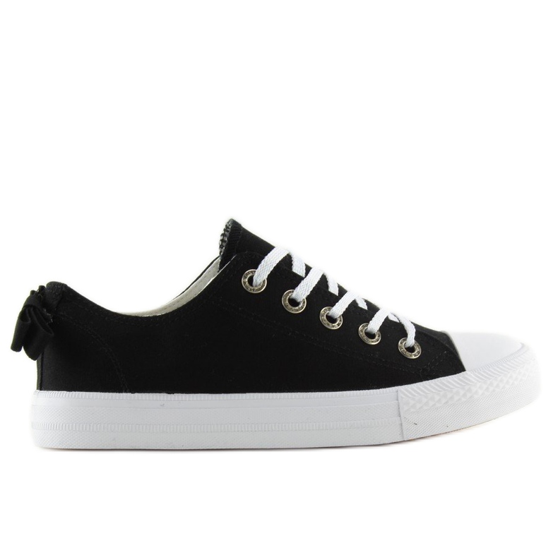 Černé dámské tenisky s mašlí 8935 Black černá