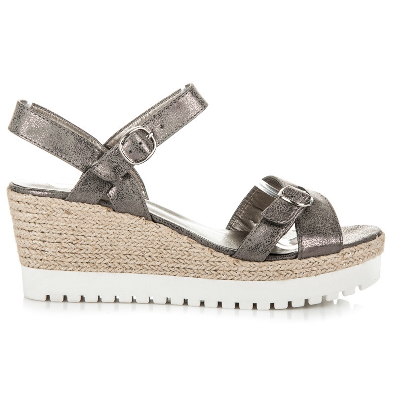 Kylie Espadrilky stříbrné sandály šedá