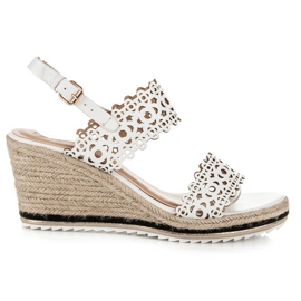 Kylie Prolamované espadrilky na klínech bílý