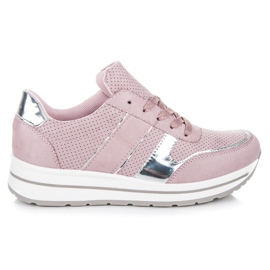 Seastar Semišové boty na platformě fialová