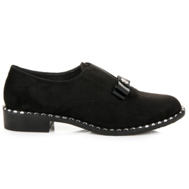 Vices Semišové kalhoty s mašlí černá