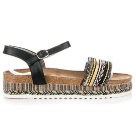 Kylie Ploché sandály se vzorem černý