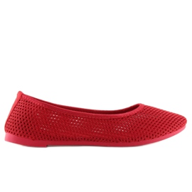 Červené síťované baleríny JX56 Red červený