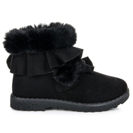 Seastar Černé kozačky s volánem černý