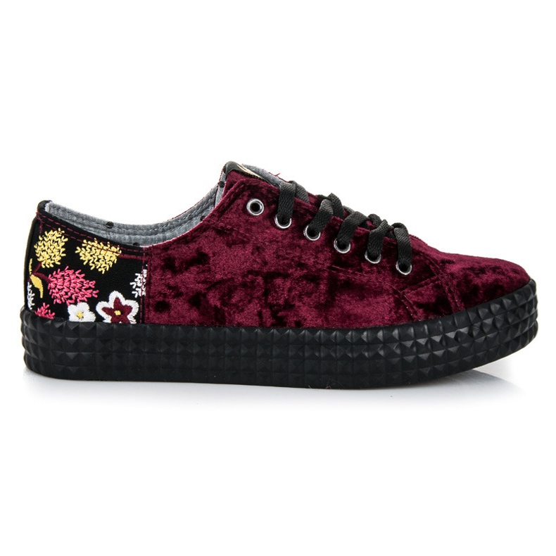 Kylie Velurové vínové tenisky vícebarevný červené