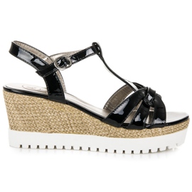 Kylie Lakované sandály na klínku černý