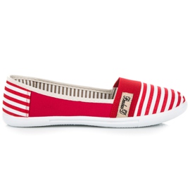 Žebrované tenisky červený
