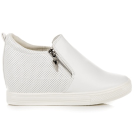 Prolamované Tenisky Na Klínu bílý Prolamované Tenisky Na Klínu bílý