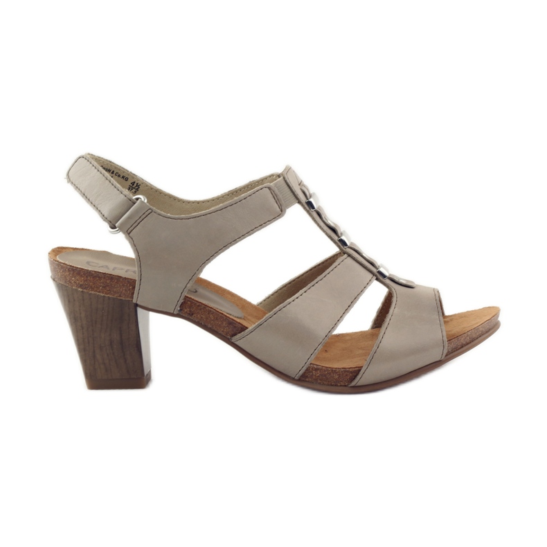 Caprice sandály dámské boty se suchým zipem 28309 hnědý vícebarevný