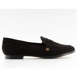 Black Dámské černé mokasíny T298 Black černý